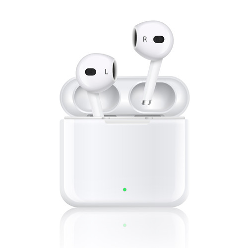 Headphones wireless realistic composition with isolated image of phones with power bank dock station.jpg