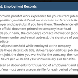 employement record