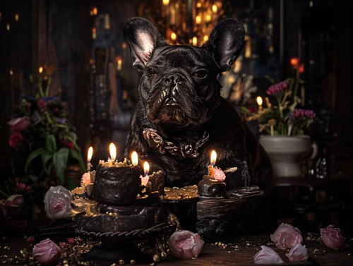 black+French+bulldog+stands+upright,+holds+flowers+in+one+paw,+and+holds+a+cake+with+lit+candles+in+.jpg
