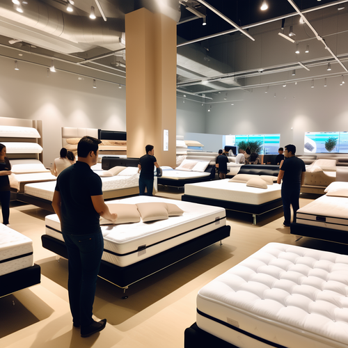 lots of premium us style mattresses in the store people trying them 250166855 (3).png