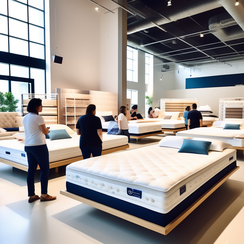 lots of premium us style mattresses in the store people trying them 860273998.png