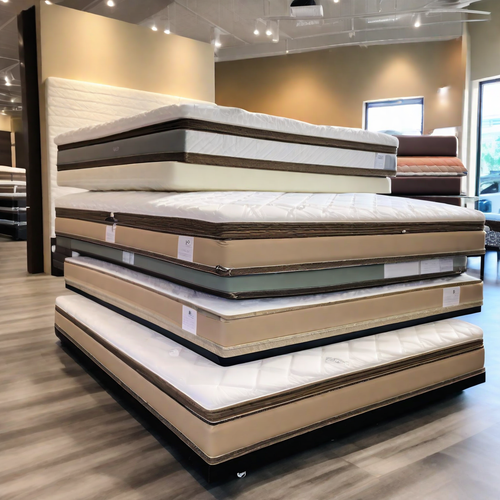nice looking premium stack mattresses on premium beds in the store on mattress lots of mattresses i .png