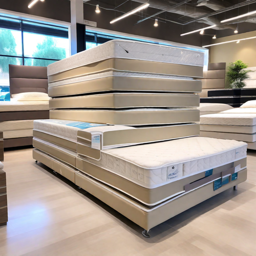 nice looking premium stack mattresses on premium beds in the store on mattress lots of mattresses i .png