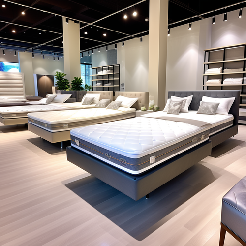 nice looking premium mattresses on premium beds in the store on mattress lots of mattresses 10831015.png