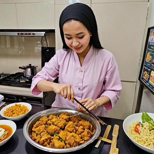 Seorang+perempuan+sedang+memasak+tempe+di+dapur.+Ia+sedang+menggoreng+tempe+tersebut+di+atas+wajan.+.jpg