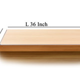 Wooden table foreground, tabletop front view, brown rustic countertop of wood surface. Retro dining 