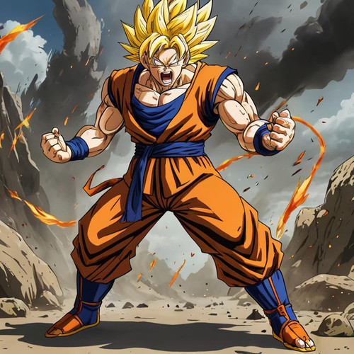 Dbz:+Goku+like+character,+extra+long+yellow+hair,+fighting+at+war,+extrame+rage,+berserk,+screaming,.jpg
