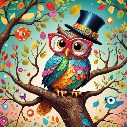 a+whimsical+world+filled+with+talking+animals.+Create+a+cartoon+image+that+features+a+wise+old+owl+w.jpg
