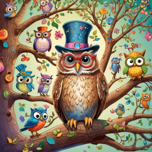 a+whimsical+world+filled+with+talking+animals.+Create+a+cartoon+image+that+features+a+wise+old+owl+w.jpg