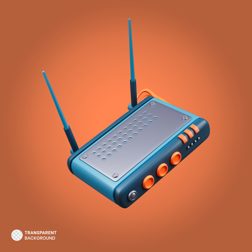 Gaming router icon isolated 3d render illustration.jpg