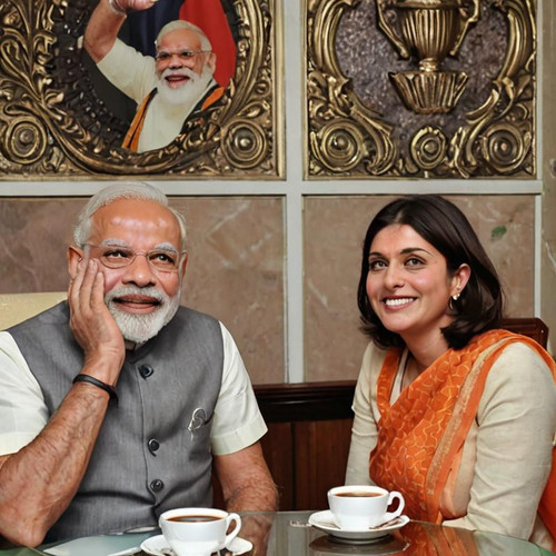 Giorgia+Meloni+(a+Prime+Minister+of+italy)+with+Narendra+Modi+(a+prime+minister+of+india)on+coffee+d.jpg