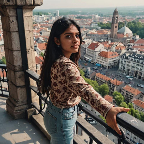 Indian+girl+at+Europe,+clicking+photo+at+effile+tower+and+hand+is+top+of+effile+tower,+down+shot,+ci.jpg