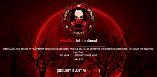 Globe website hacked.png