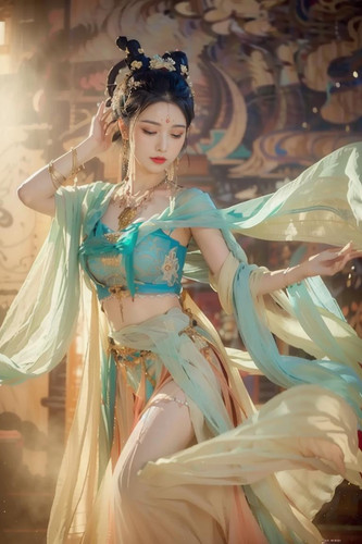 a beautiful young lady wearing a blue outfit . 