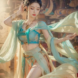 a beautiful young lady wearing a blue outfit . 