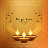 Bright yellow stylish Happy Diwali festival background vector