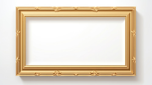 Gold shiny vintage frame with shadows isolated on white background Golden luxury realistic rectangle.jpg