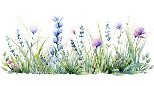 Fresh green grassWatercolor hand drawn painting illustration isolated on a white background Element .jpg