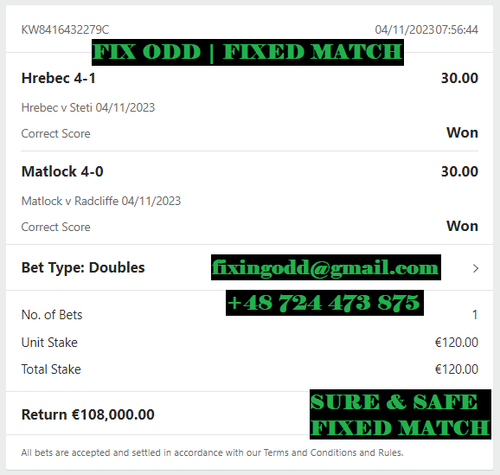 FIX-ODD.COM | DOUBLE CORRECT SCORE FIXED MATCHES | 04.11.2023