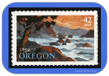 2009&nbsp; OREGON STATEHOOD SESQUICENTENNIAL 42¢ Genuine MINT Single Stamp Cat # 4376