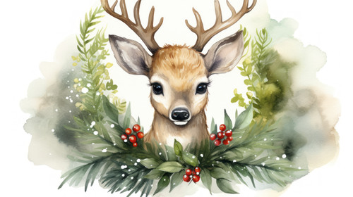 tree deer in christmas wreath watercolor ai generated 00820 02.jpg