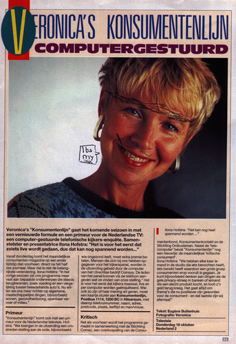 Veronica Radio TV 121 Weekblad 13 tot en met 19. Oktober 1990