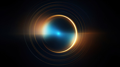 Abstract blue and gold circle light effect on black background minimalistic clean soft focus 00186 0.jpg