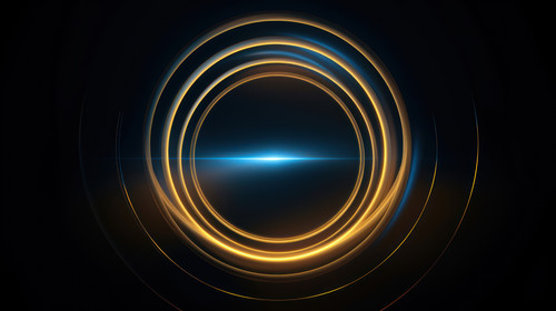 Abstract blue and gold circle light effect on black background minimalistic clean soft focus 00186 0.jpg