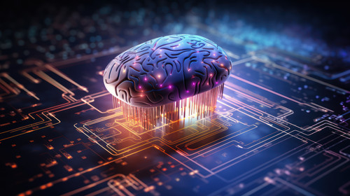 A brain merged with a computer microchip Advanced neurotechnologies and braincomputer connections 00.jpg