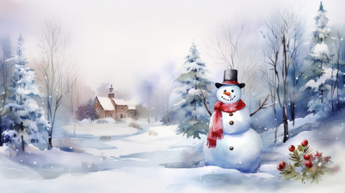 Christmas winter snowman Watercolor illustration 00169 01.jpg