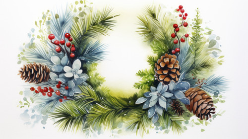 Handmade watercolor Christmas wreath 00228 00.jpg