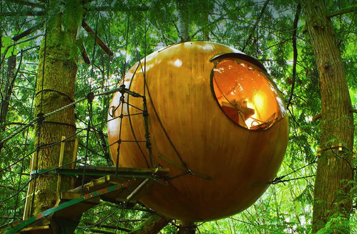 Unusual stay at Free Spirit Spheres, Qualicum Beach in British Columbia.