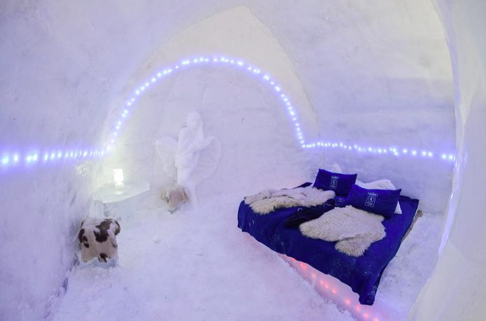 Unusual stay at the Lake Bâlea ice hotel in Romania.