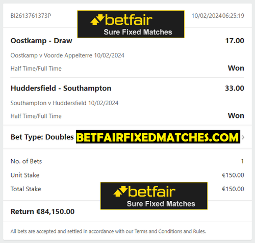 Betfairfixedmatches.com | Best Double Halftime/Fulltime Fixed Matches