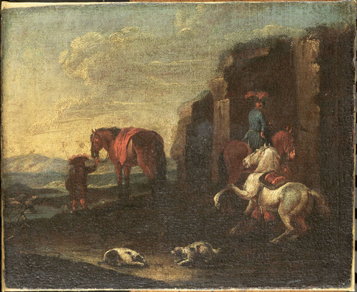 Bloemen, Pieter van (приписывается) Итальянский пейзаж, 1720, 27,8 cm х 34 cm, Холст, масло