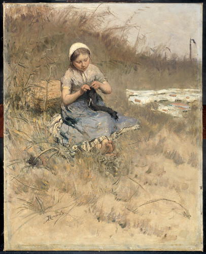 Blommers, Bernardus Johannes Вязальщица, 1886, 51 cm х 40,5 cm, Холст, масло