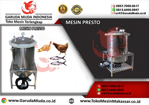 Panci Presto Multifungsi merupakan alat presto yang cocok untuk mem-presto daging ayam dan bandeng dalam kapasitas yang cukup banyak.