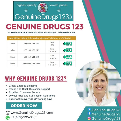 https://www.genuinedrugs123.com/161-Anti-Cancer-Drugs-Generic-Azacitidine-Brand-Vidaza.aspx - Find faith and suitability when sourcing Azacitidine Vidaza online at your trustworthy medication hub. We prioritize your well-being with safe orders and discreet delivery. Trust on us for your health needs, ensuring a healthier tomorrow. Choose your reliable source for Azacitidine Vidaza: Your health, our commitment.


Find Other Products Information Like -
Pirfenidone 267 Mg Price
Pirfenidone Brand Name
https://www.genuinedrugs123.com/343-COPD-Drugs-Generic-Pirfenidone-Brand-Pirfenex-Esbriet.aspx