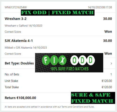 FIX-ODD.COM | DOUBLE CORRECT SCORE FIXED MATCHES | 14.10.2023