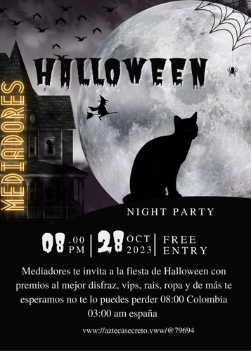 Orange & Black Illustration Halloween Party Invitation Portrait.png