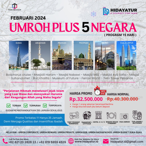 UMROH PLUS 5 NEGARA PROMO HIDAYATUR