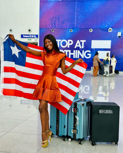 Miss Liberia and Liberia’s representative to the 71st Miss World competition @missworld is jetting o