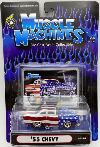 Машинка Muscle Machines '55 Chevy 2002 Stars & Stripes 71161 02 74