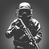 craiyon 113101 swat team soldier hazmat suit paint sprayer black and white stencil on white backrou