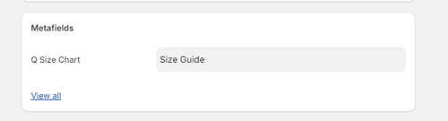 Admin Product metafield section Selected as page