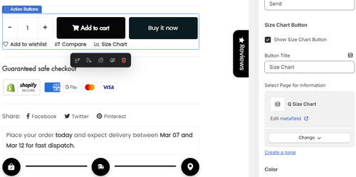 Selected dynamic field