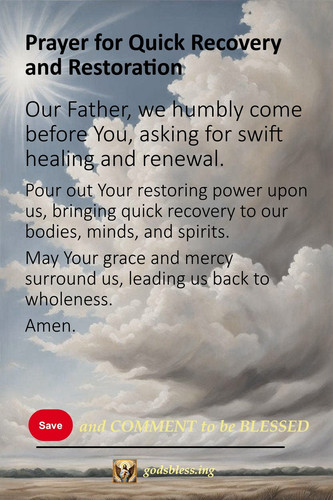 Prayer for Quick Recovery and Restoration