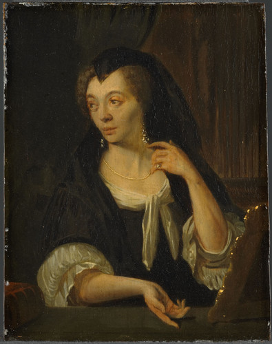 Bakhuysen, Ludolf Anna de Hooghe (1645 1717). Четвертая жена художника, 1708, 18,4 cm х 14,4 cm, Дер