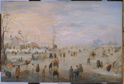 Avercamp, Hendrick Развлечения на льду, 1620, 25,4 cm х 37,5 cm, Дерево, масло