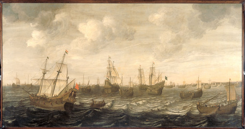 Beelt, Cornelis Голландский рыбацкий флот под парусом, 1701, 113,5 cm х 204,5 cm, Холст, масло